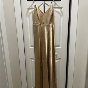 Birdy Grey gold “let’s get this party started” bridesmaid dress